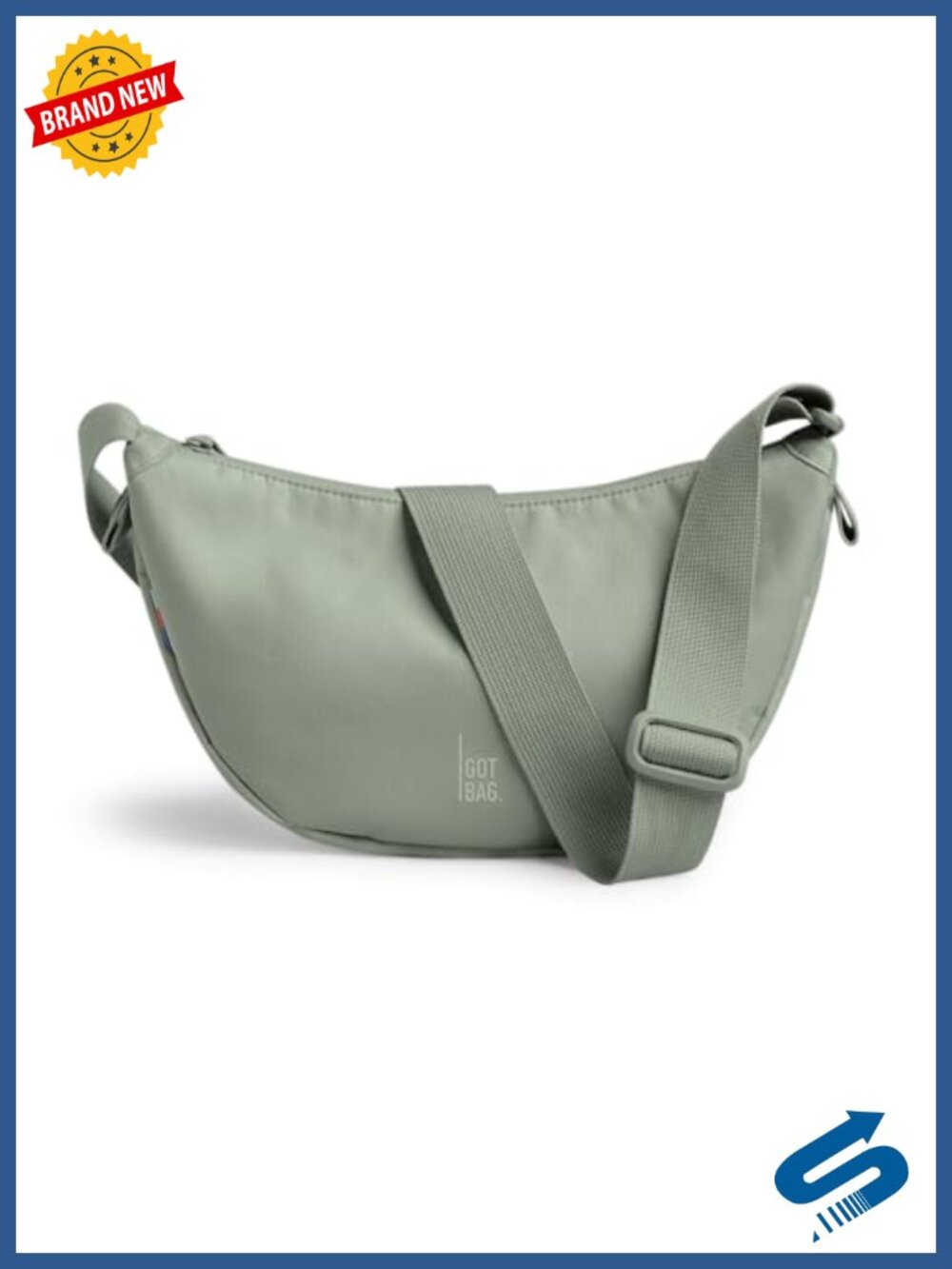 Water-Resistant Recycled Polyester Crossbody Bag with Adjustable Strap